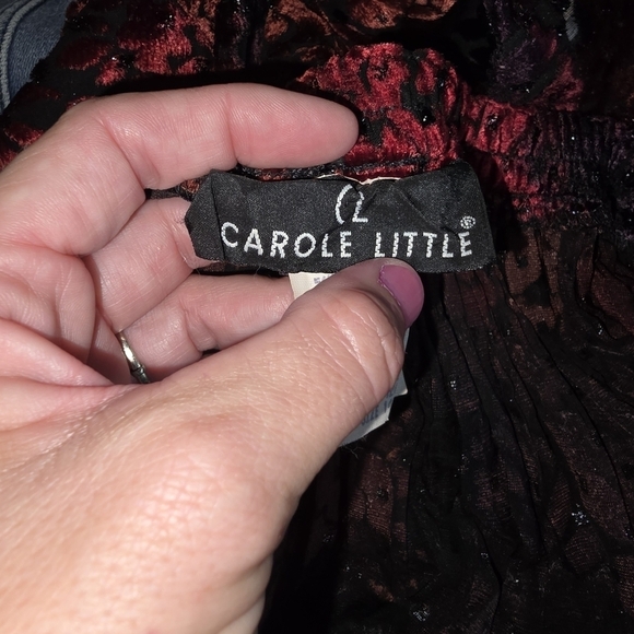 Carole Little Swing Cardigan & Skirt Multicolor Velvet Burnout - Picture 13 of 13